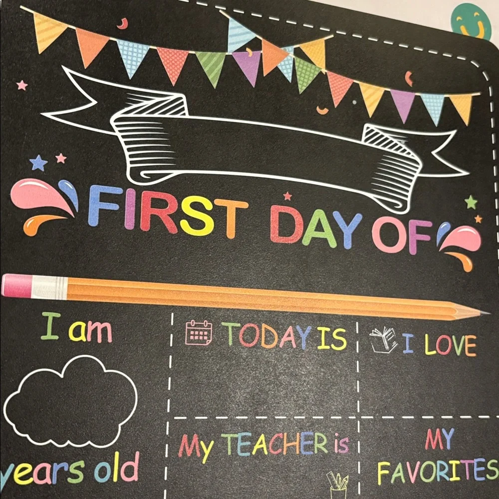 First Day of School Chalkboard Sign Back to school NWT